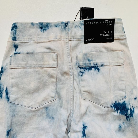 VERONICA BEARD KALLIE TIE DYE HIGH RISE STRAIGHT LEG JEANS - Picture 7 of 11